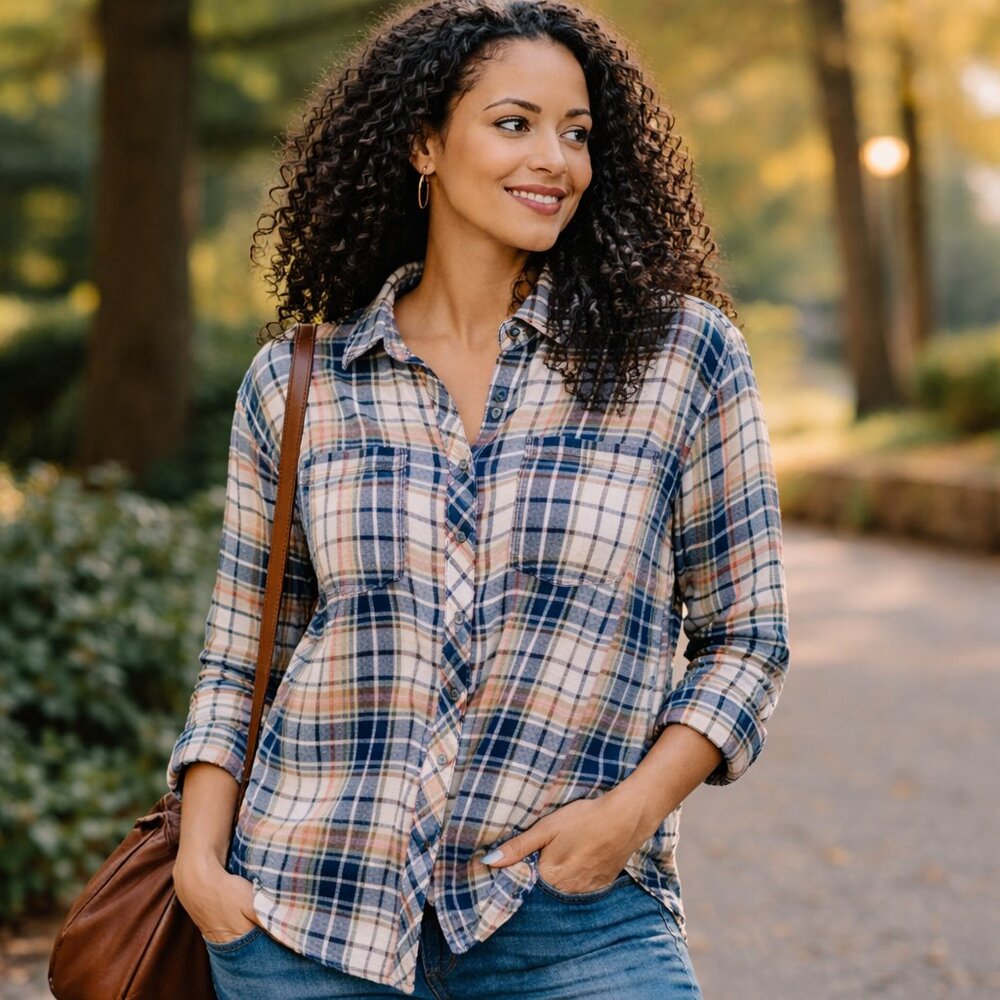 Cato Plaid Button-Down Shirt | Relaxed Fit | Size 22/24W